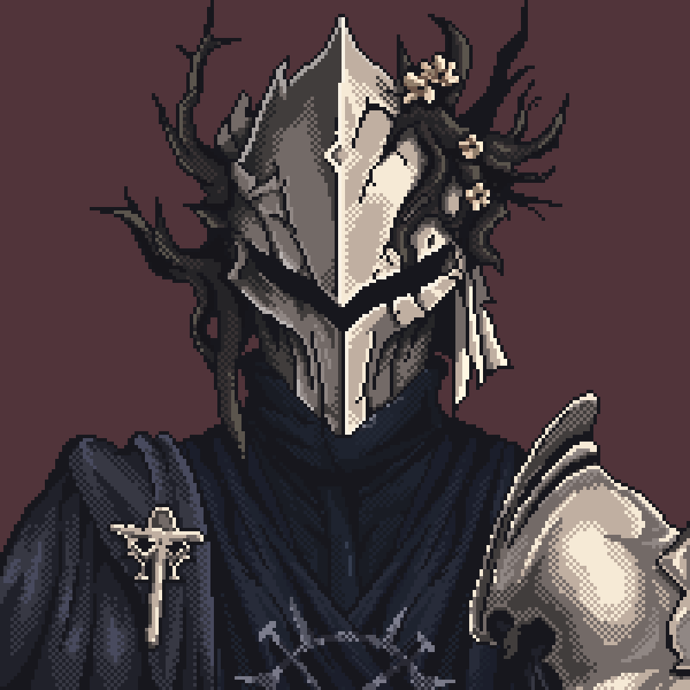 Steel helm overgrown with branches and pale flowers